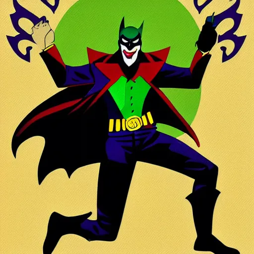 Image similar to the joker as batman