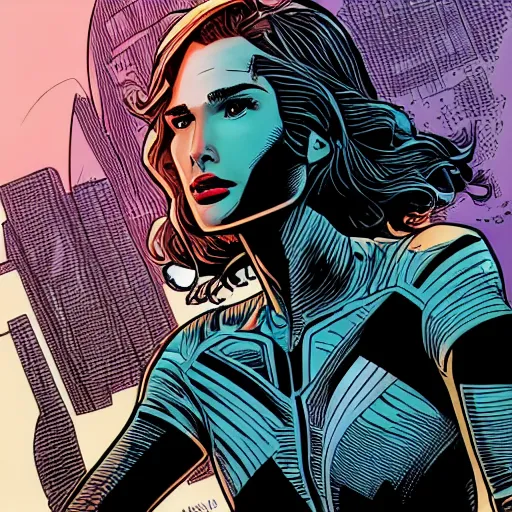 Image similar to portrait of gal gadot, by laurie greasley and james stokoe, 4 k