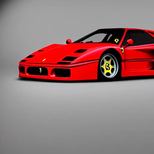 Image similar to ferrari f 4 0 under studio lights