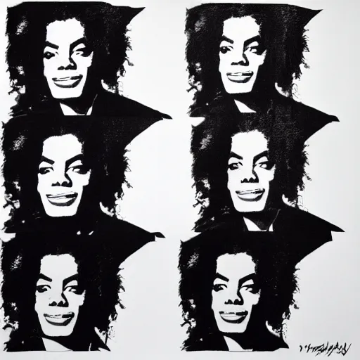 Prompt: Michael Jackson in the style of Andy Warhol