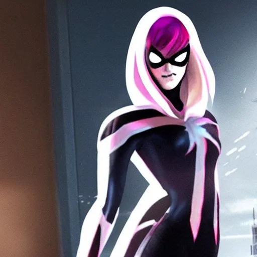 Image similar to Emma Stone as Spider-Gwen in the Marvel Cinematic Universe