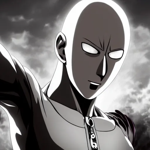 Image similar to Realistic one punch man, 4k, high detailed