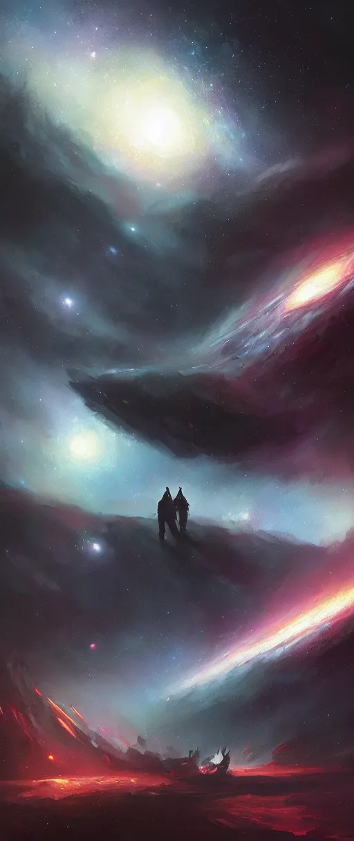 Image similar to A painting of a Galaxy trending on artstation in the style of Greg Rutkowski