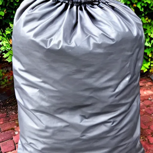 Image similar to Full grey bin bag, tied closed