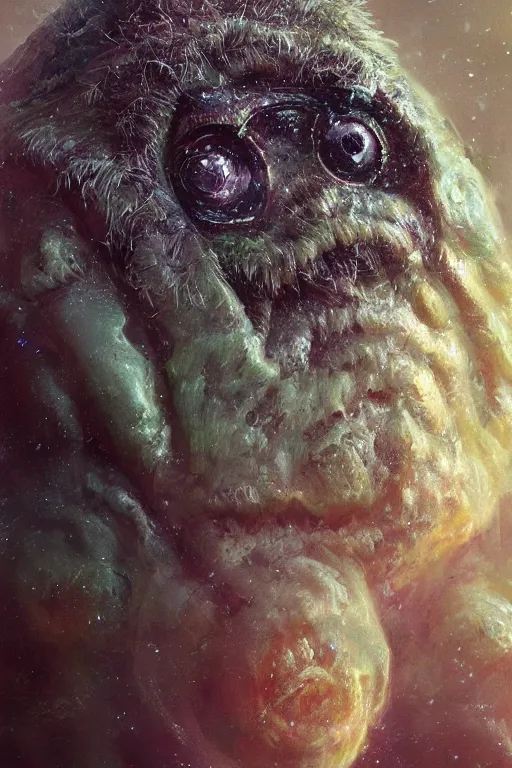 Prompt: oil portrait of a tardigrade, epic, cinematic, elegant, highly detailed, featured on artstation