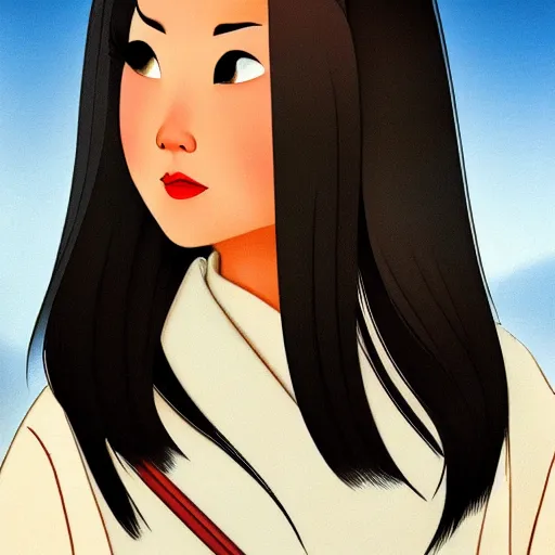 Image similar to realistic photo of mulan, realism, person, high detail, portrait,