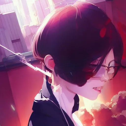 Image similar to what is the cause of the end of our reality? by wlop, ilya kuvshinov, artgerm, krenz cushart, greg rutkowski, hiroaki samura, range murata, james jean, katsuhiro otomo, erik jones