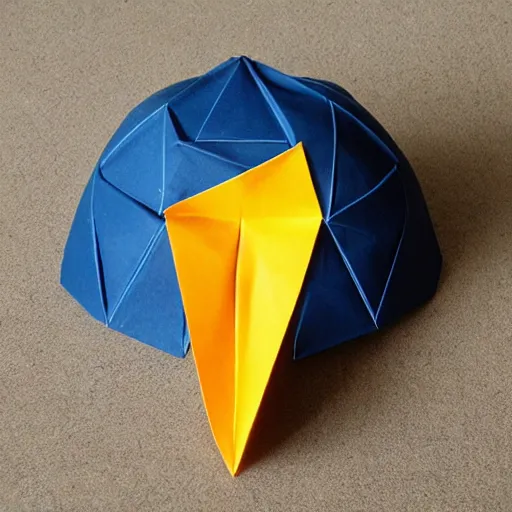 Image similar to origami helmet