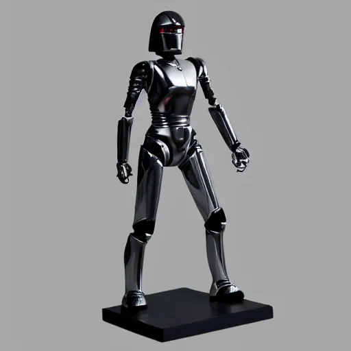 Image similar to Low poly Hot slim fit attractive steel cylon woman from battlestar galactica chrome cylon invasion centurion robot