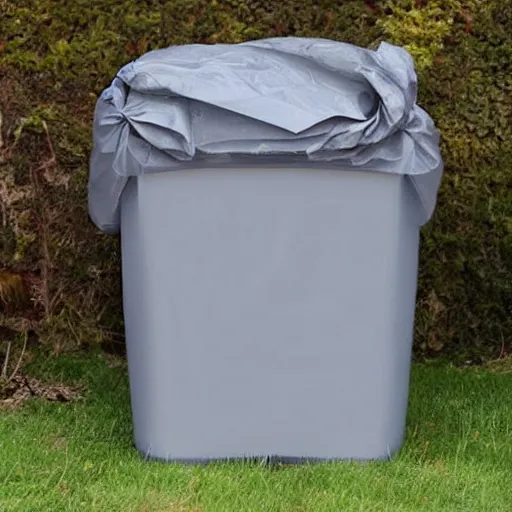 Image similar to Full grey bin bag, tied closed