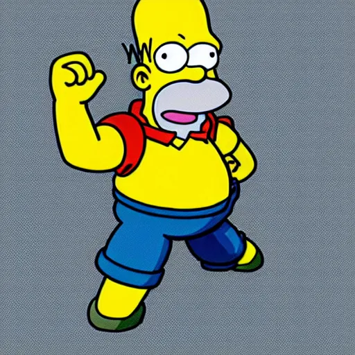 Image similar to homer simpson as a dragon ball character by akira toriyama, anime, manga, detailed