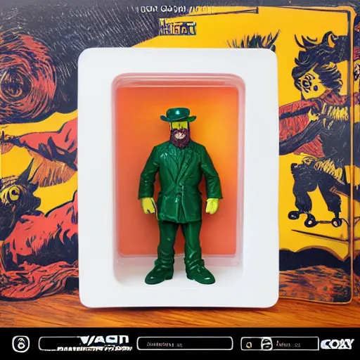 Image similar to van gogh ( gold teeth ) stop motion vinyl action figure, plastic, toy, butcher billy style