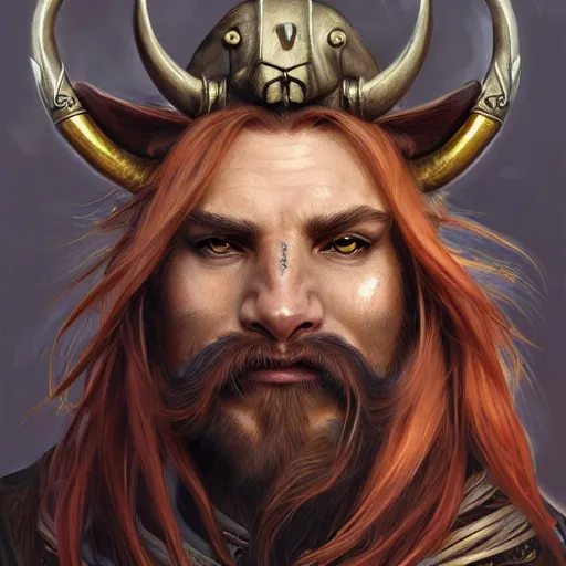 Prompt: portrait of a boar pirate with tusks, male, handsome, masculine, full body, red hair, long hair, soft hair, fantasy, intricate, elegant, highly detailed, steampunk, airship, digital painting, artstation, concept art, character art, smooth, sharp focus, illustration, art by artgerm and greg rutkowski and alphonse mucha