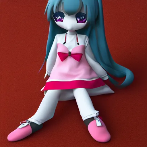 Prompt: cute fumo plush of a girl who doesn't give a damn, vray