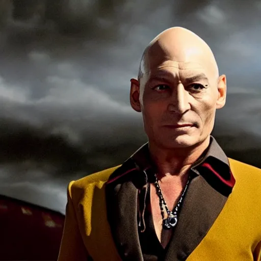 Prompt: johnny depp as captain jean luc picard of the starship enterprise