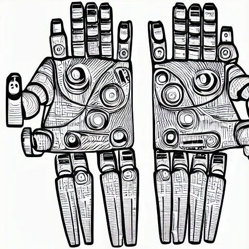 Image similar to robot hands line-art