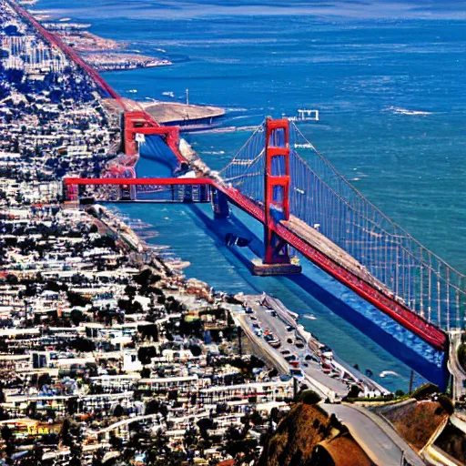 Image similar to view of Los Angeles from the Golden Gate bridge
