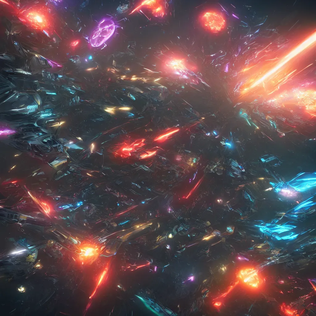 Image similar to battle for the multiverse, artstation, 4 k, octane render