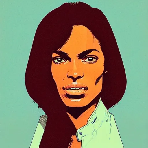 Image similar to “ rosario dawson retro minimalist portrait by jean giraud, art of moebius, sharp, smooth face, comic, 8 k ”