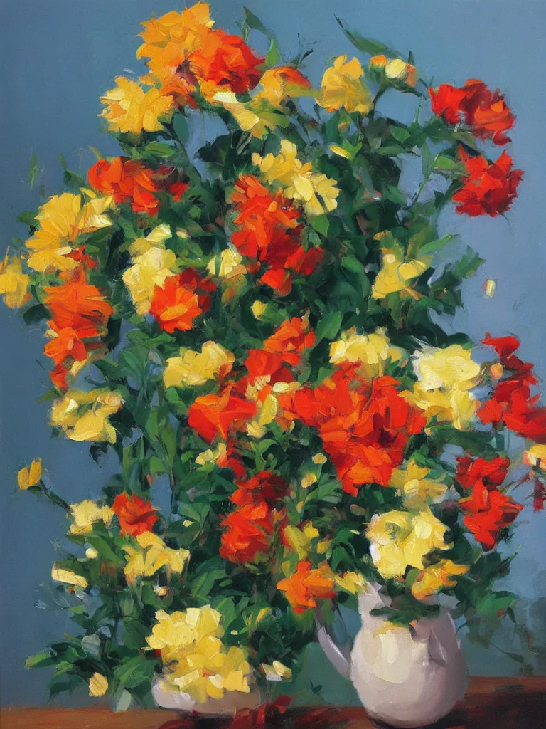 Image similar to gorgeousflowers by Ben aronson, oil on canvas