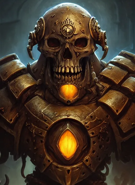 Image similar to chaplan with skull helm, extremly detailed digital painting, warhammer 4 0 k, strong rim light!!!!!, justin gerard, raymond swanland, tomasz alen kopera, unreal engine 5, intricate, exquisite lighting, highly detailed, cinematic lighting, art, octane render, very coherent, cinematic, 8 k, trending on artstation