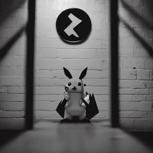 Image similar to pikachu in the backrooms, liminal spaces, dramatic lighting, dark and moody