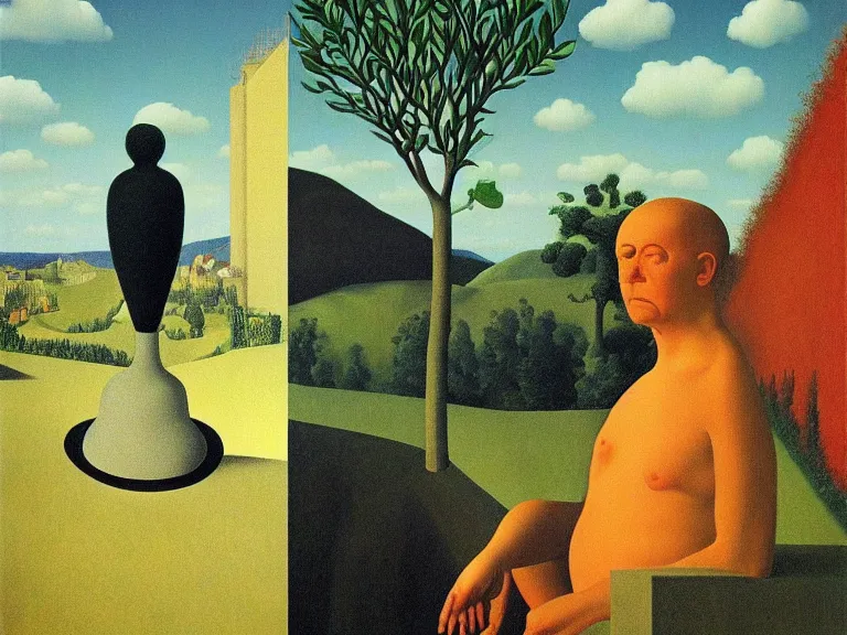 Image similar to life and death, painting by rene magritte, high detail, high resolution