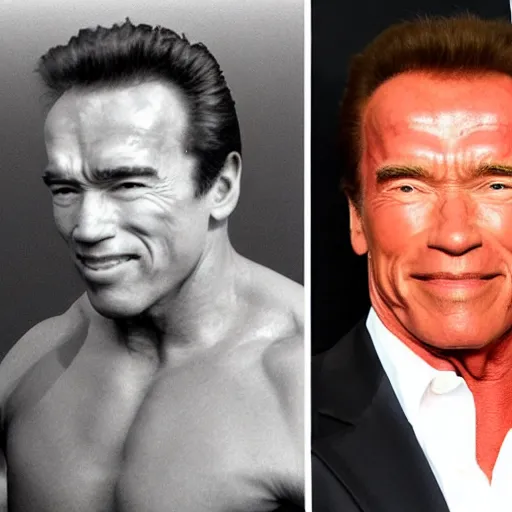 Prompt: Arnold Schwarzenegger without muscles