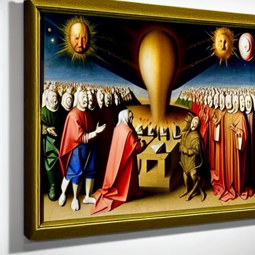 Image similar to creation of the universe by Hubert van Eyck and Jan van Eyck