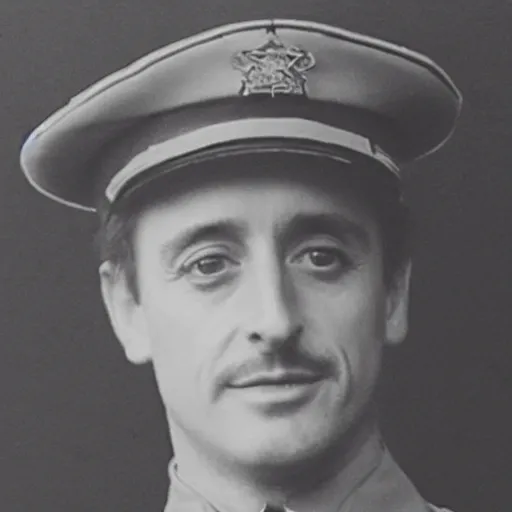 Image similar to Richard Hammond as a officer during WW2, grainy monochrome photo