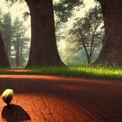 Prompt: moments before the acorn fell, gopro footage, 4 k, ultra realistic, unreal engine, artstation, murky lighting, deep shadows