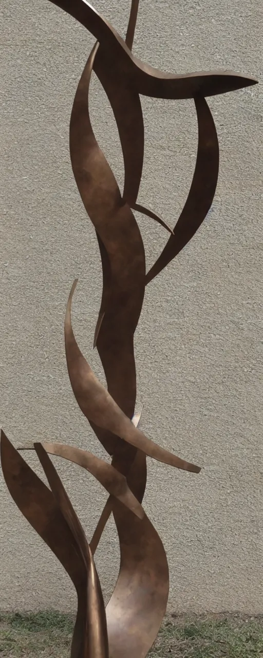 Image similar to six foot tall abstract bronze sculpture of a flame