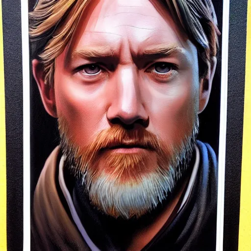 Image similar to an ultra - realistic portrait painting of obi - wan kenobi in the style of alex ross. 4 k. ultra - realistic. highly detailed. epic lighting.