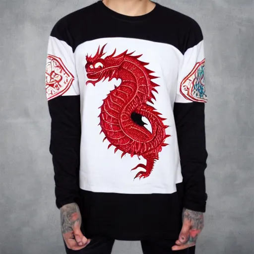 Image similar to china red dragon mark on tshirt