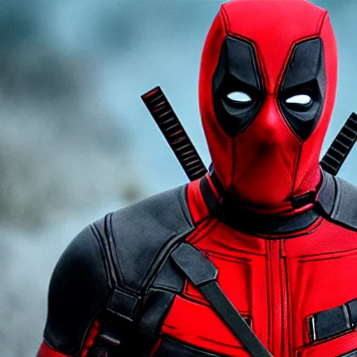 Image similar to Deadpool as a Viking hyper realistic 4K quality