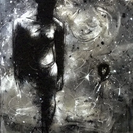 Image similar to The Loneliness of the Cosmic Artist, paint by Guy Denning