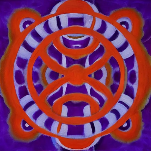 Image similar to the god of art on purple valley, abstract art