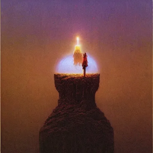 Prompt: Anger potion, inner light. Concept art. Beksinski