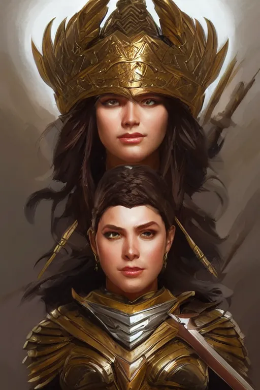 Image similar to amazon valkyrie athena, d & d, fantasy, portrait, highly detailed, headshot, digital painting, trending on artstation, concept art, sharp focus, illustration, art by artgerm and greg rutkowski and magali villeneuve