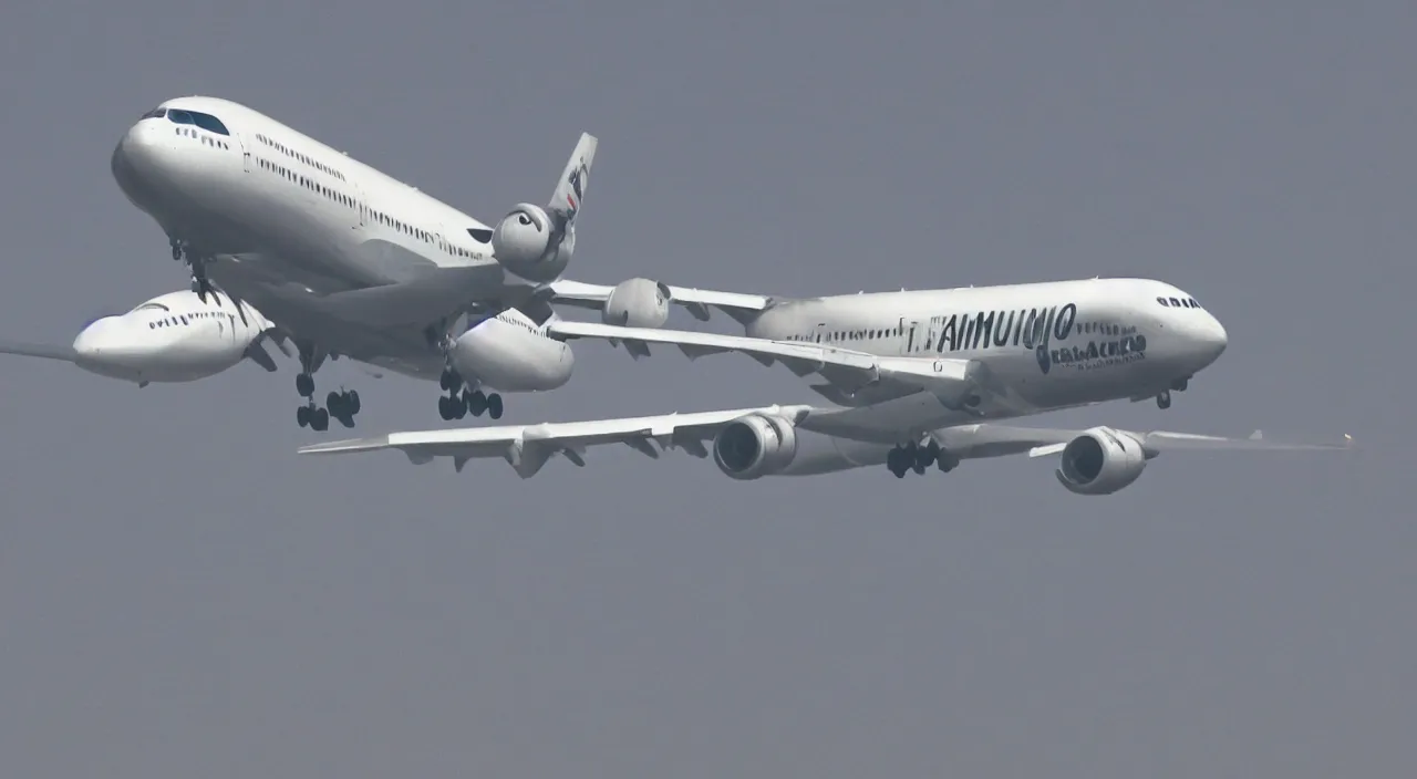 Prompt: jumbo jet passenger airplane flying vertically upwards 5 5 mm photography footage