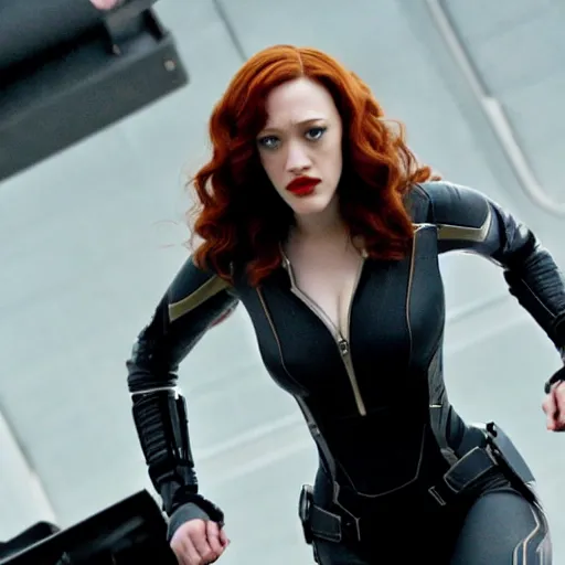 Image similar to a still of kat dennings as black widow in iron man 2 ( 2 0 1 0 )