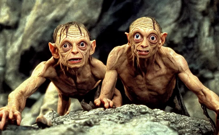 Image similar to a still of gollum in indiana jones and the last crusade ( 1 9 8 9 ),