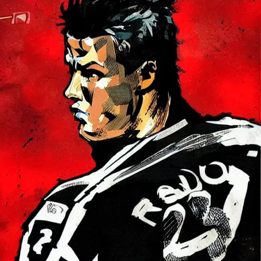 Image similar to ronaldo og in the style of ashley wood # realronaldo