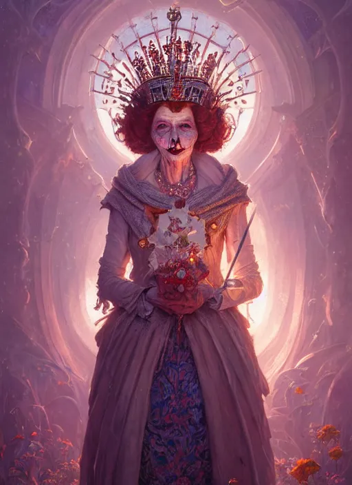 Image similar to Highly detailed portrait of Undead queen elizabeth, Stephen Bliss, unreal engine, fantasy art by Greg Rutkowski, Loish, Rhads, ferdinand knab, Makoto Shinkai and Lois van baarle, ilya kuvshinov, rossdraws, Tom Bagshaw, alphonse mucha, global illumination, radiant light, detailed and intricate environment