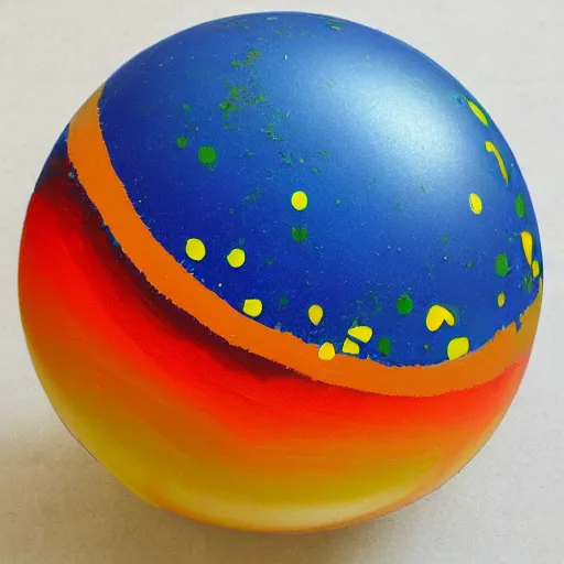Prompt: perfect round sphere, splatter paint