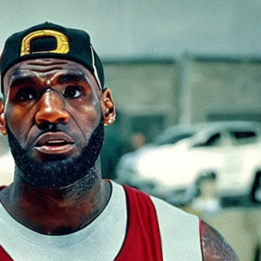 Image similar to a still of lebron james in goodfellas