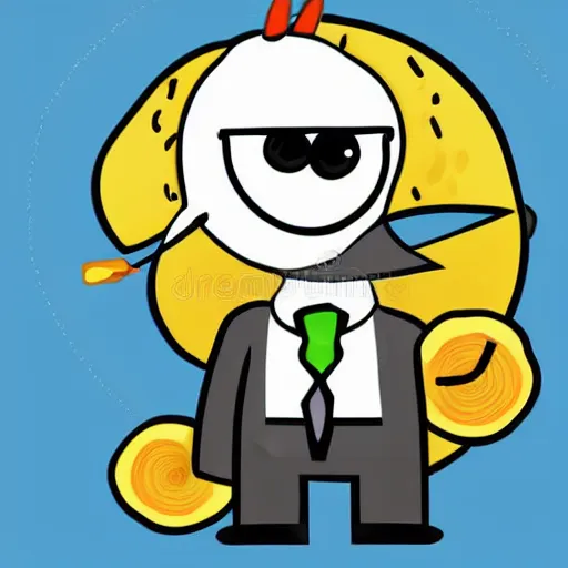 Prompt: portrait of a shrimp with monocle wearing a suit, cartoon illustration