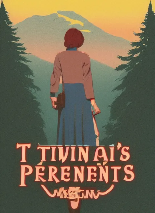 Prompt: Twin Peaks poster artwork by Michael Whelan, Bob Larkin and Tomer Hanuka, of portrait of Zendaya!!!!!!!!! wearing light blue diner waitress dress, from scene from Twin Peaks, simple illustration, domestic, nostalgic, from scene from Twin Peaks, clean, full of details, by Makoto Shinkai and thomas kinkade, Matte painting, trending on artstation and unreal engine