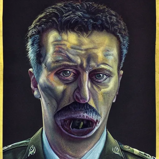 Prompt: igor ivanovich strelkov became a bloody lovecraftian degenerate abomination, photo - realistic, color image, 2 k, highly detailed, bodyhorror, occult art