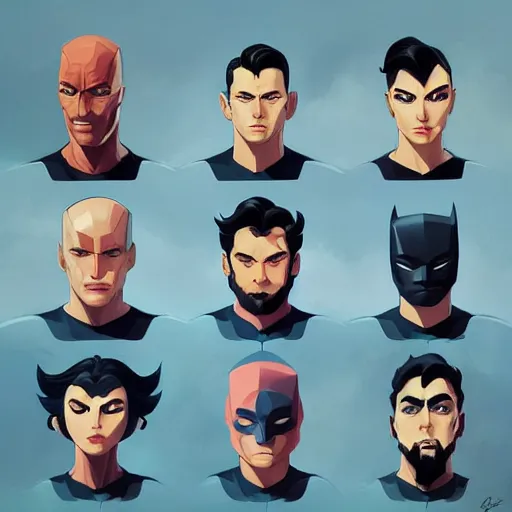 Image similar to face icon stylized minimalist justice league, loftis, cory behance hd by jesper ejsing, by rhads, makoto shinkai and lois van baarle, ilya kuvshinov, rossdraws global illumination